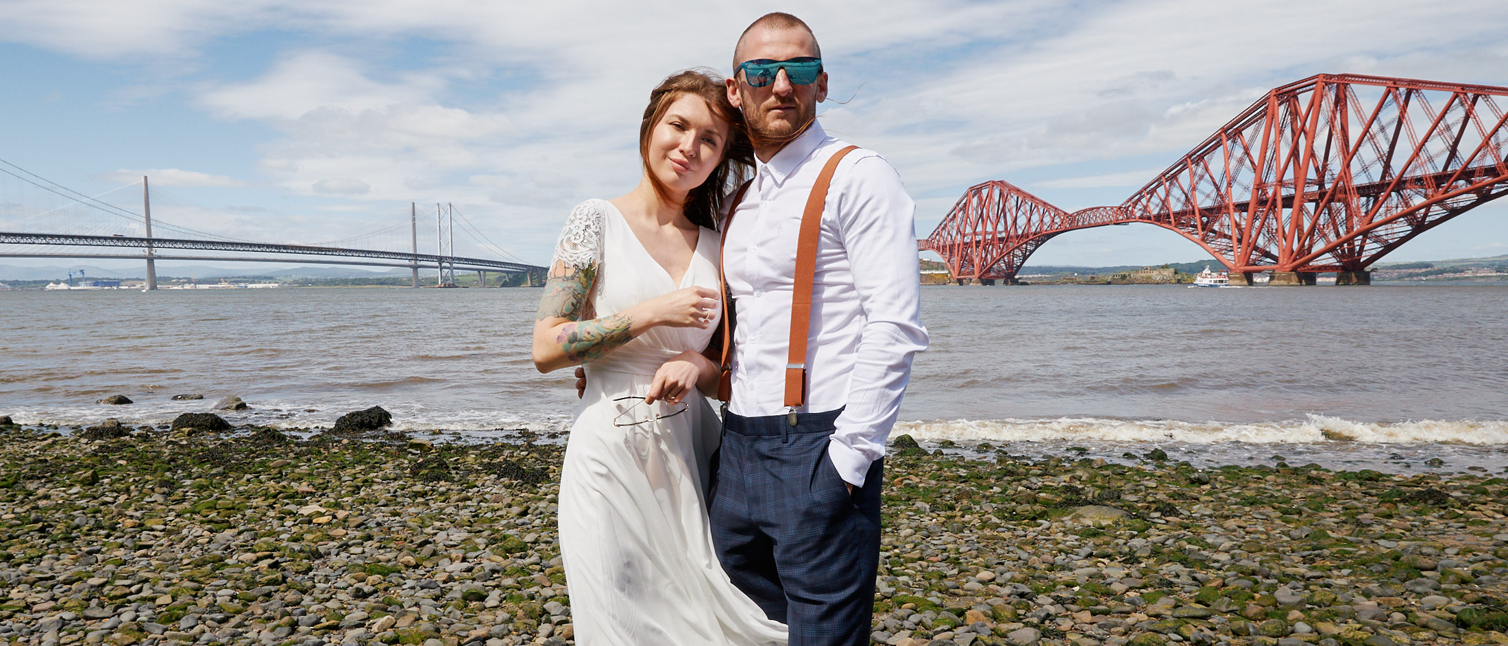 bride groom three bridges south Queensferry wedding photographer